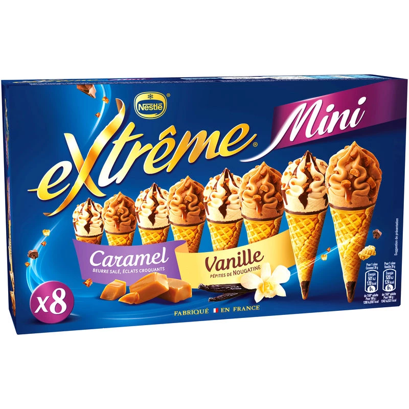 Mini caramel and vanilla ice creams x8 312g - NESTLE