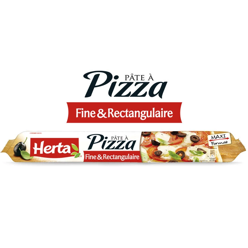 Massa de pizza fina e retangular maxi 390g- HERTA