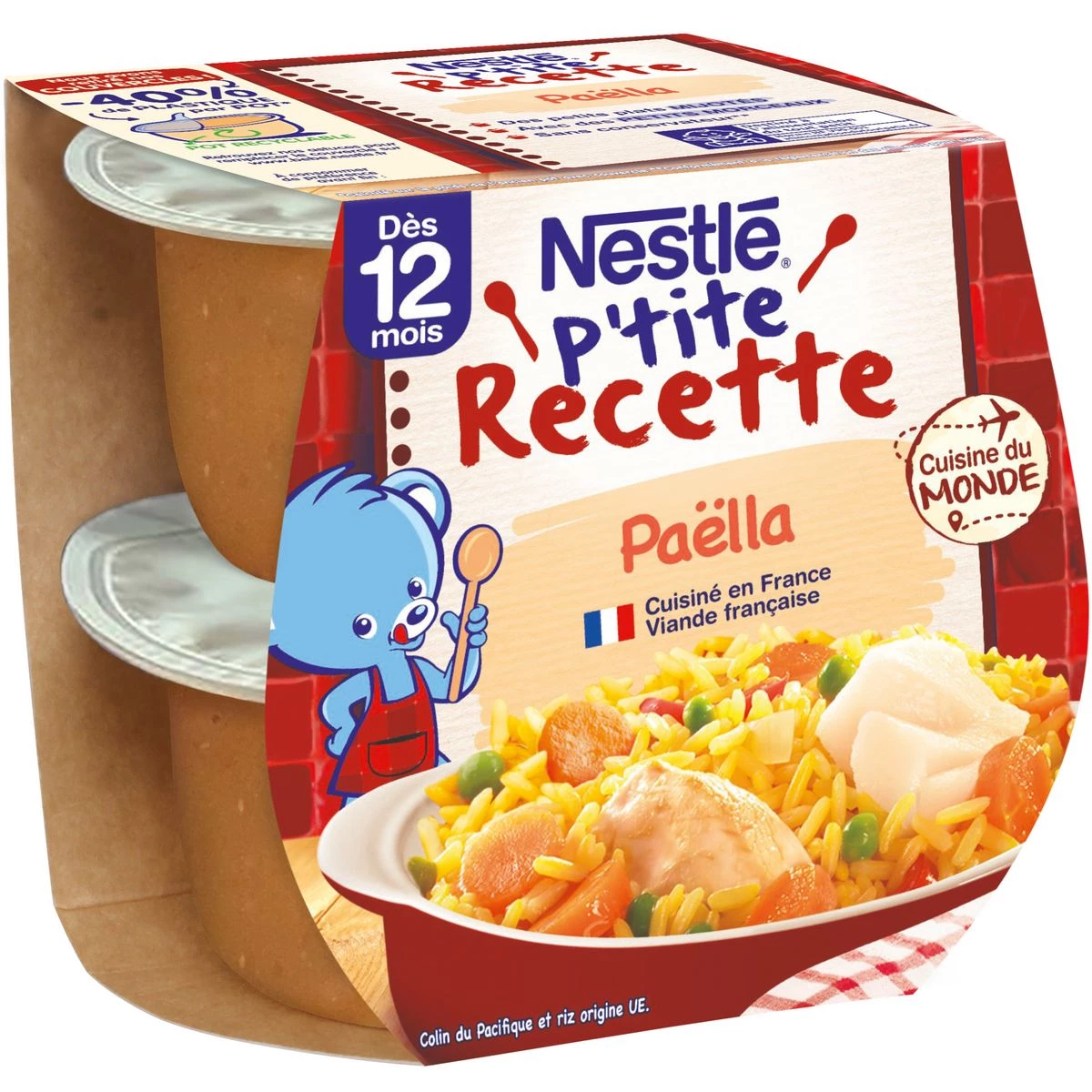Ptite Recept Babyschotel 12+ maanden paella 2x200g - NESTLE