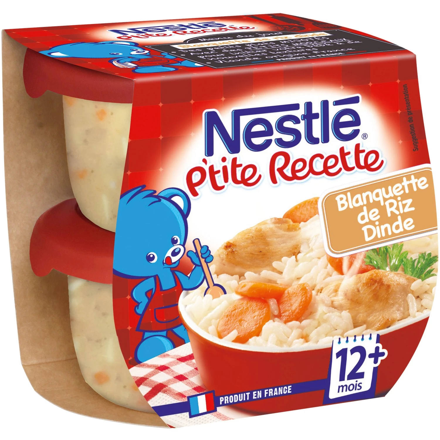 Baby dishes blanquette rice and turkey from 12 months 2x200g - NESTLE