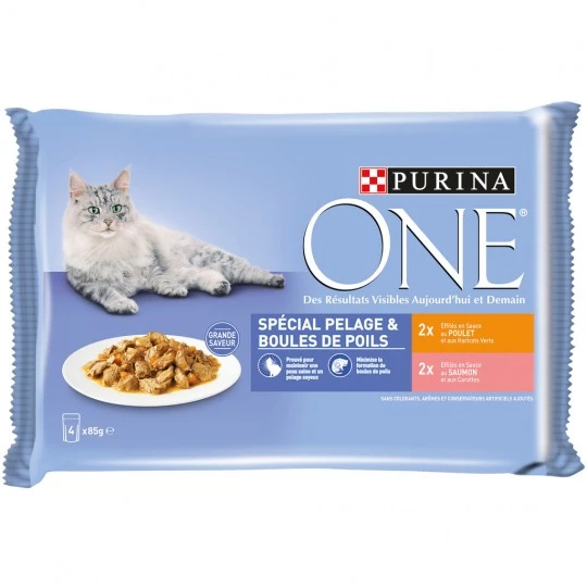 ONE special coat cat food 4x85g - PURINA