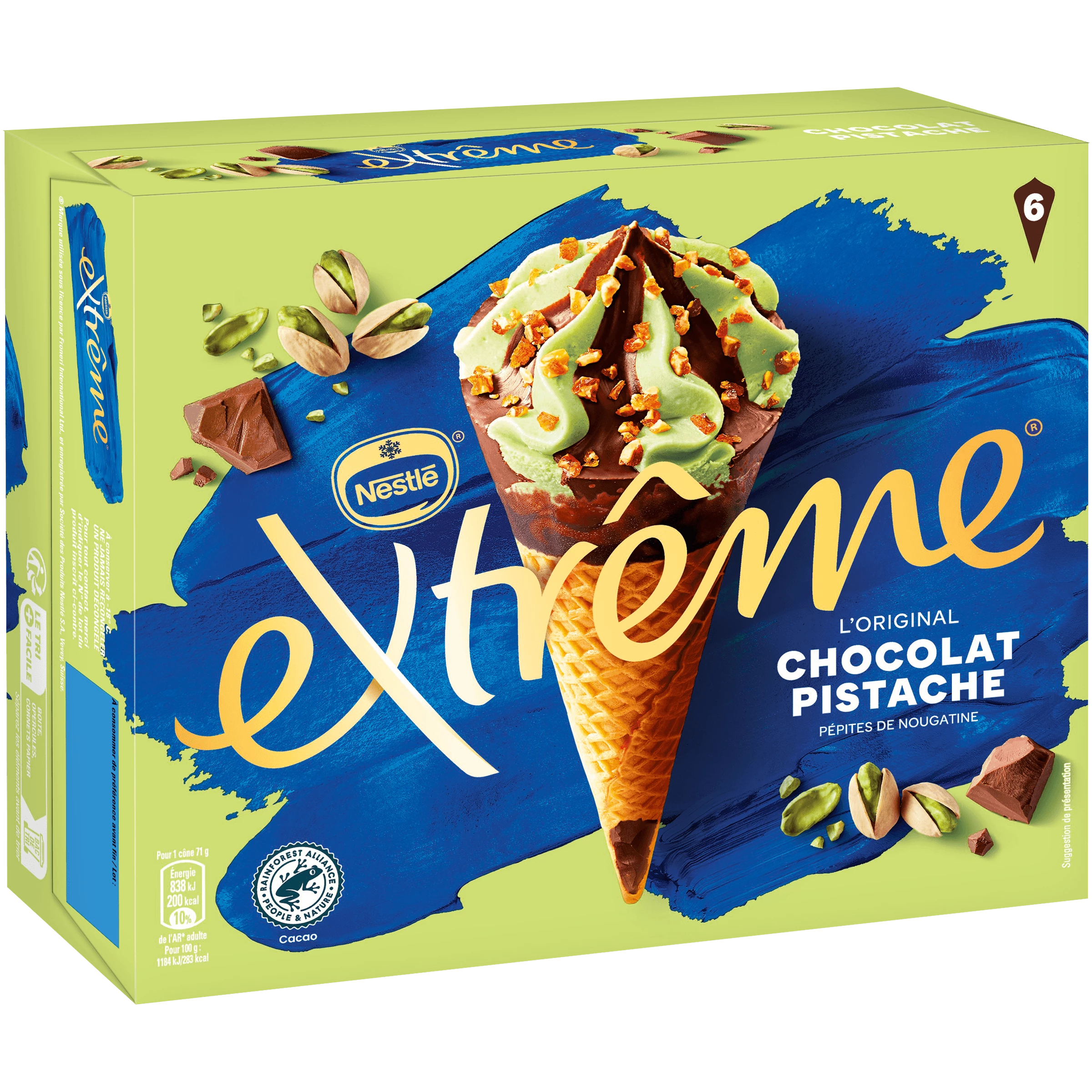 Chocolate and pistachio ice cream x6 - NESTLE