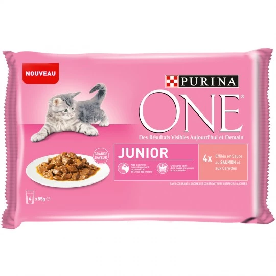 Ração para gato júnior com salmão 4x85g - PURINA