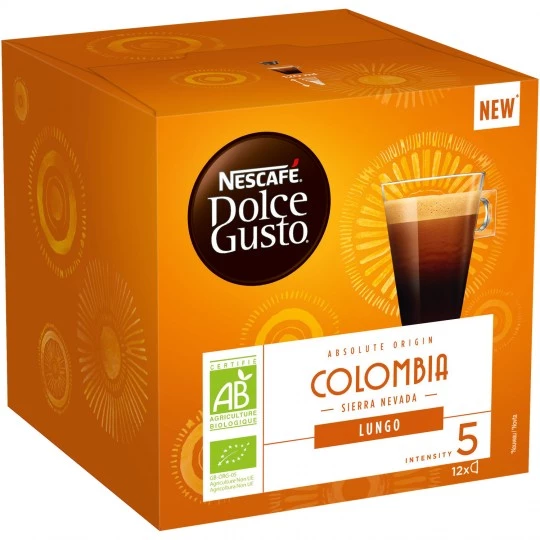 Café lungo Colombia Bio x12 capsules 84g - NESCAFÉ DOLCE GUSTO