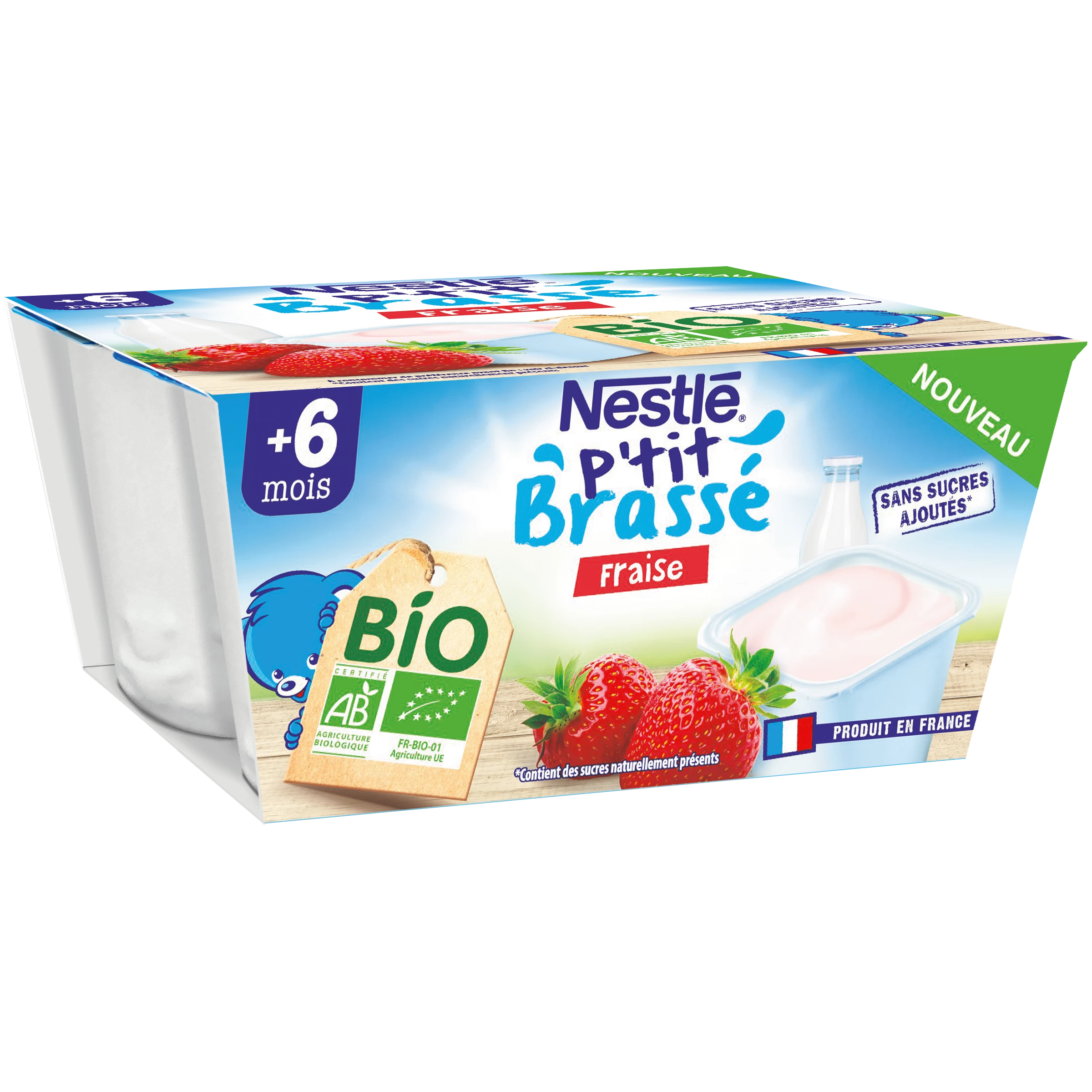 P'tit Brasse Erdbeere Bio 4x90g