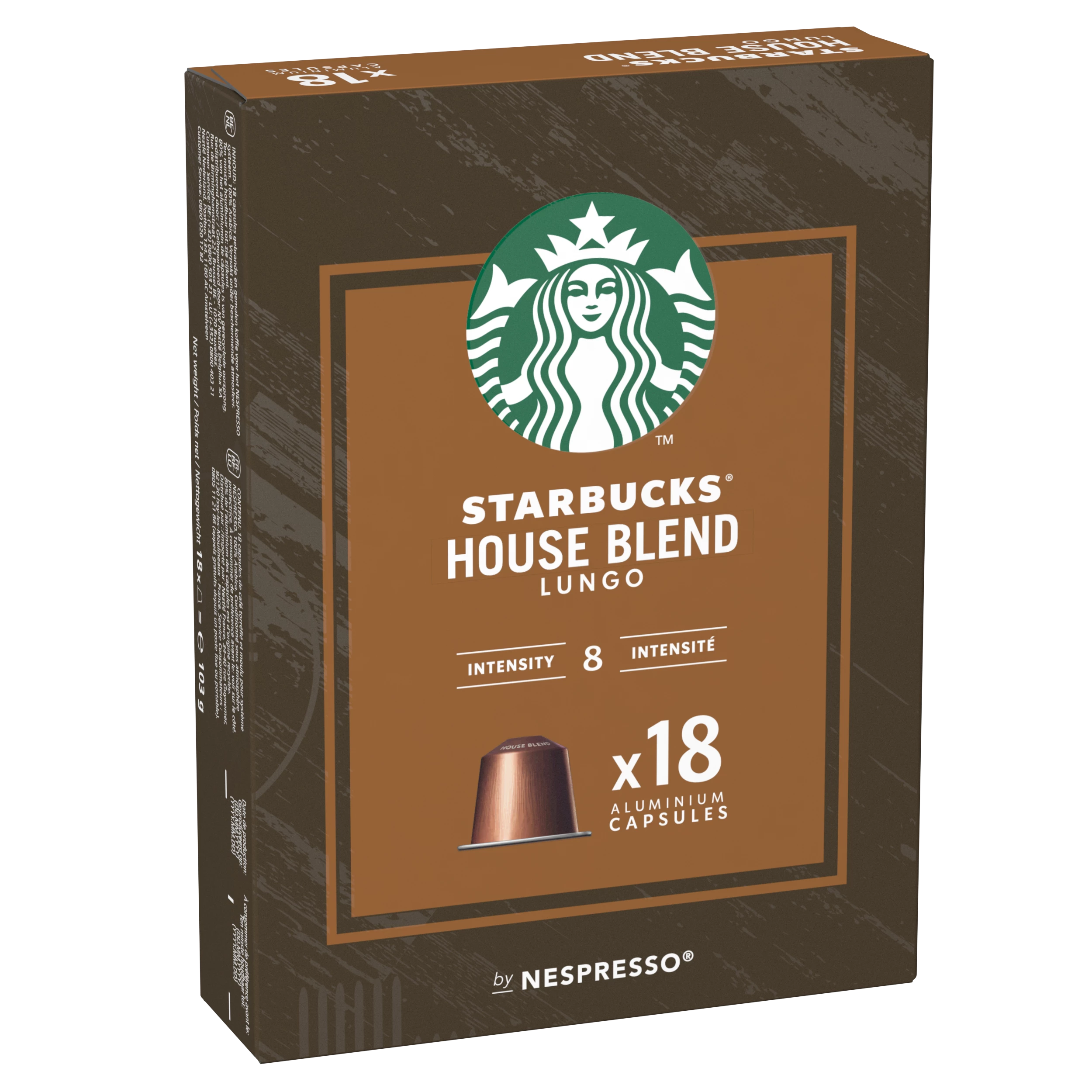 胶囊 Café House Blend Lungo 兼容 Nespresso x10； 52克 - STARBUCKS