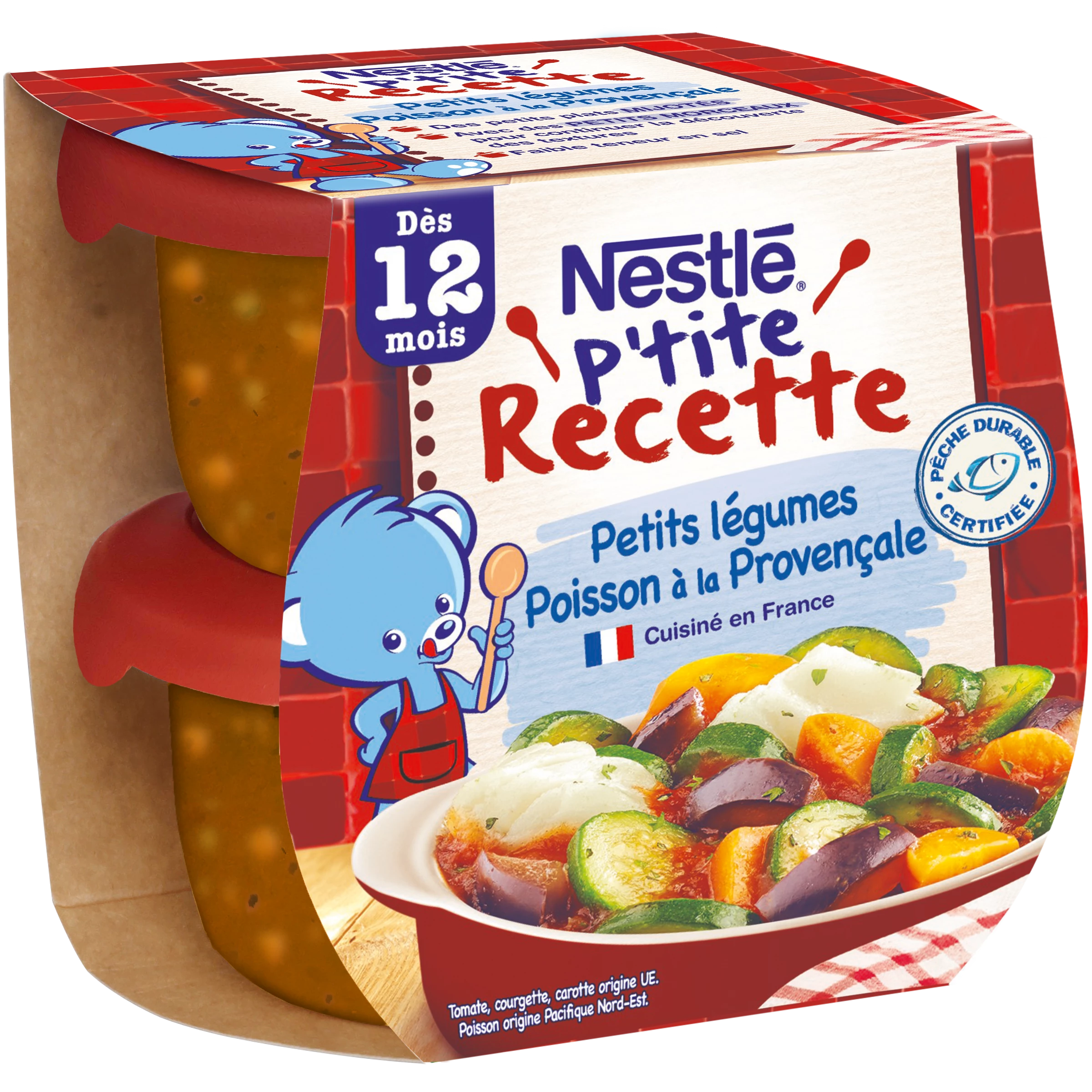 Món ăn P'tite Recipe cho bé từ 12 tháng cá Provençale 2x200g - NESTLE