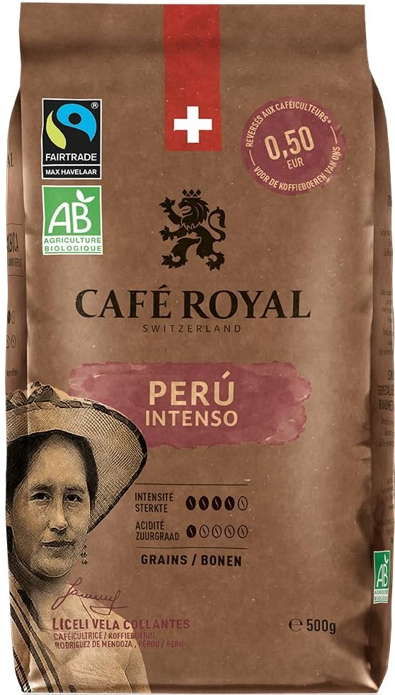 Organic Coffee Beans from Peru Intense 500g - CAFE ROYAL