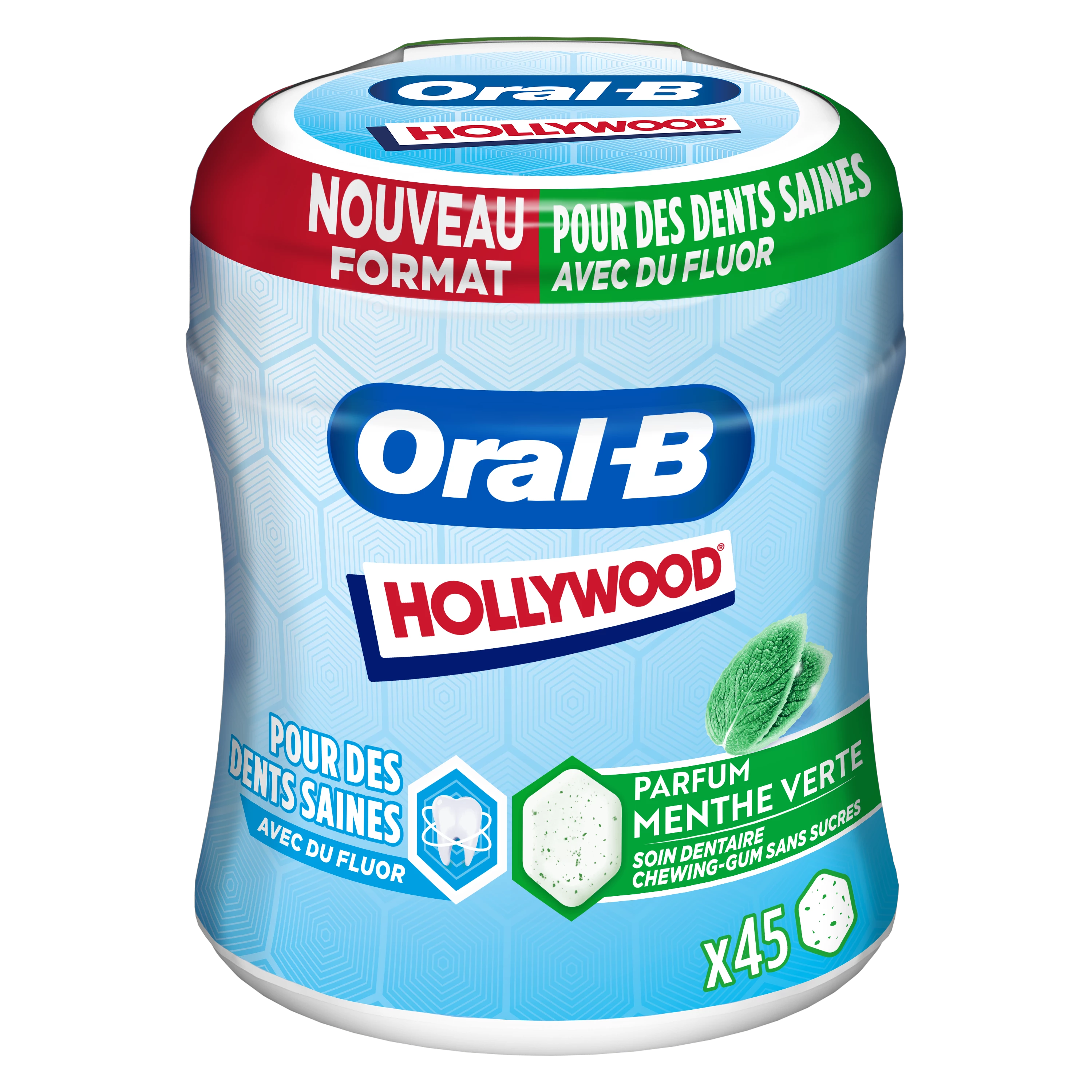 Dental Care Sugar-Free Chewing Gum; 76.5g - ORAL B HOLLYWOOD