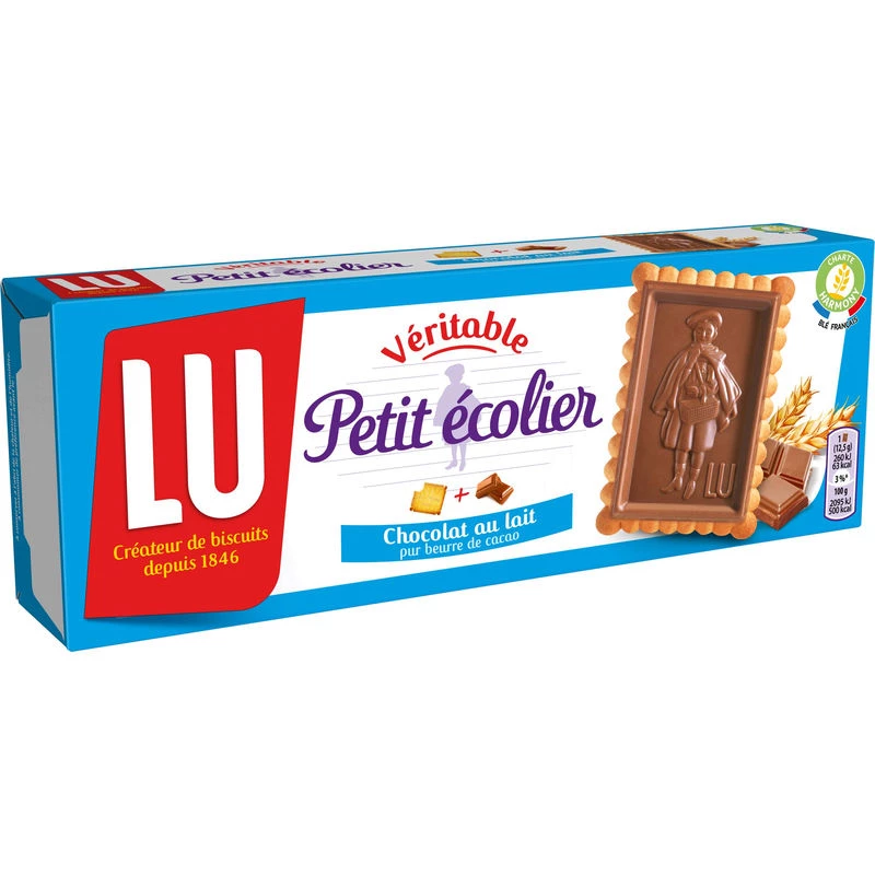 Biscuits Petit Beurre Nappés Au Chocolat Au Lait Petit Ecolier 150g - LU