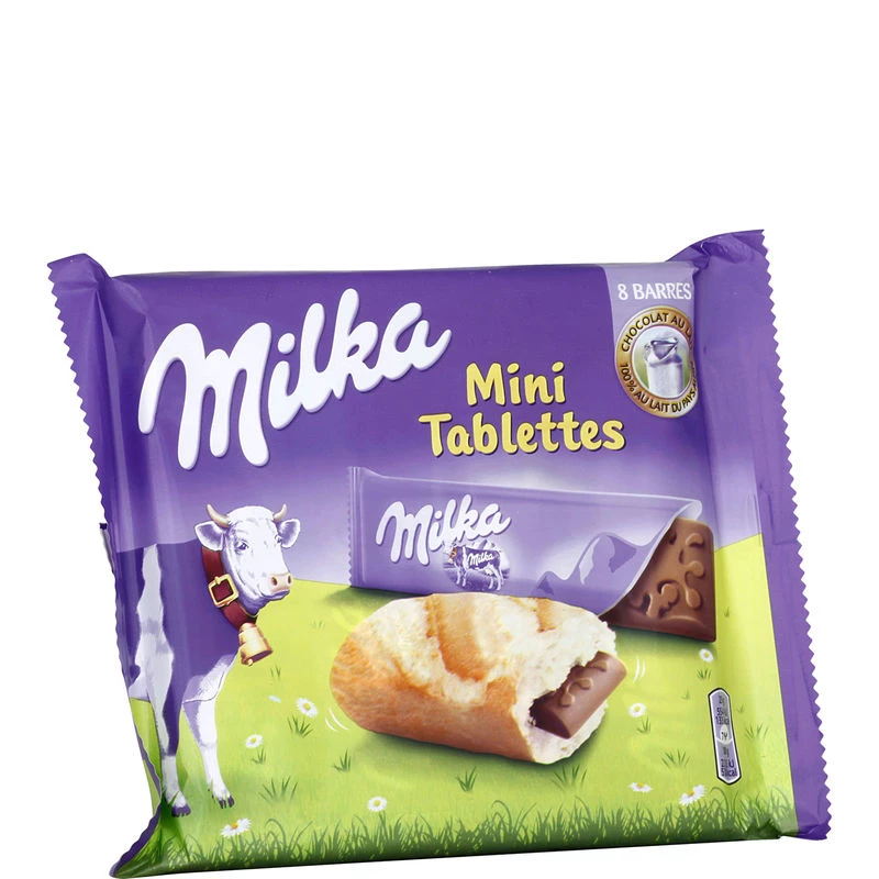 Mini barras de chocolate ao leite x8 200g - MILKA