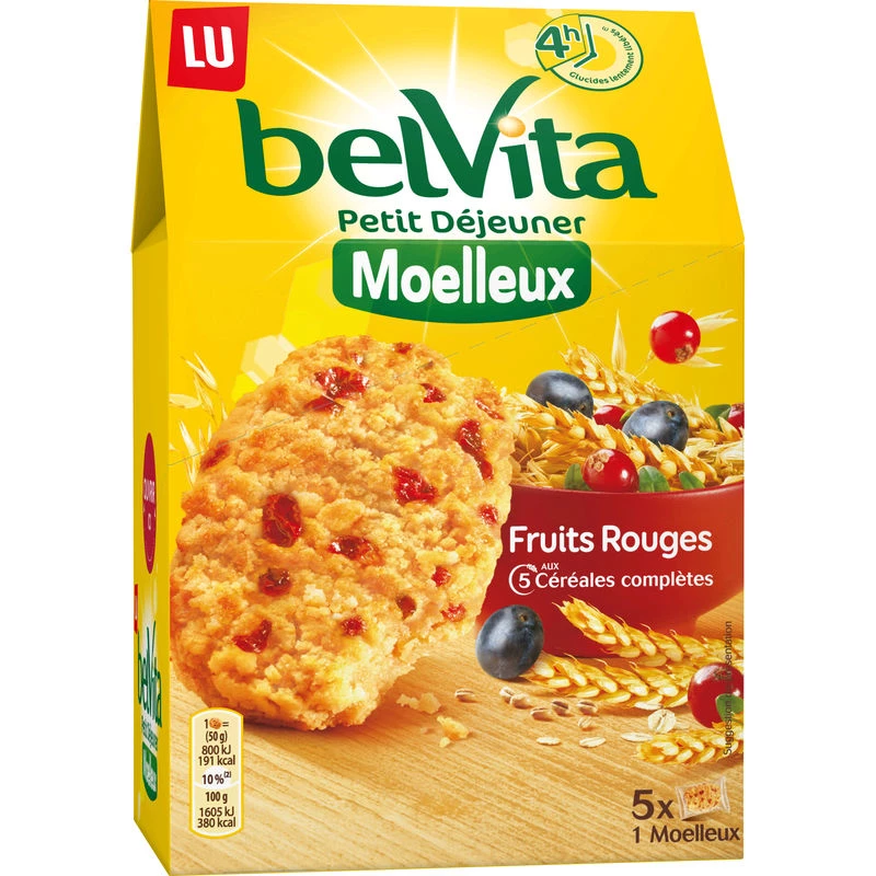 Zachte ontbijtgranenkoekjes met rood fruit 250g - BELVITA