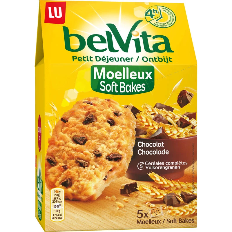 Belvita biscuits moelleux chocolat/ céréales 250g - BELVITA