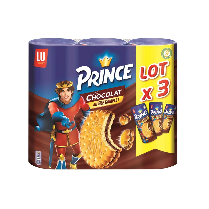 Prince whole wheat chocolate biscuits 3x300g - PRINCE