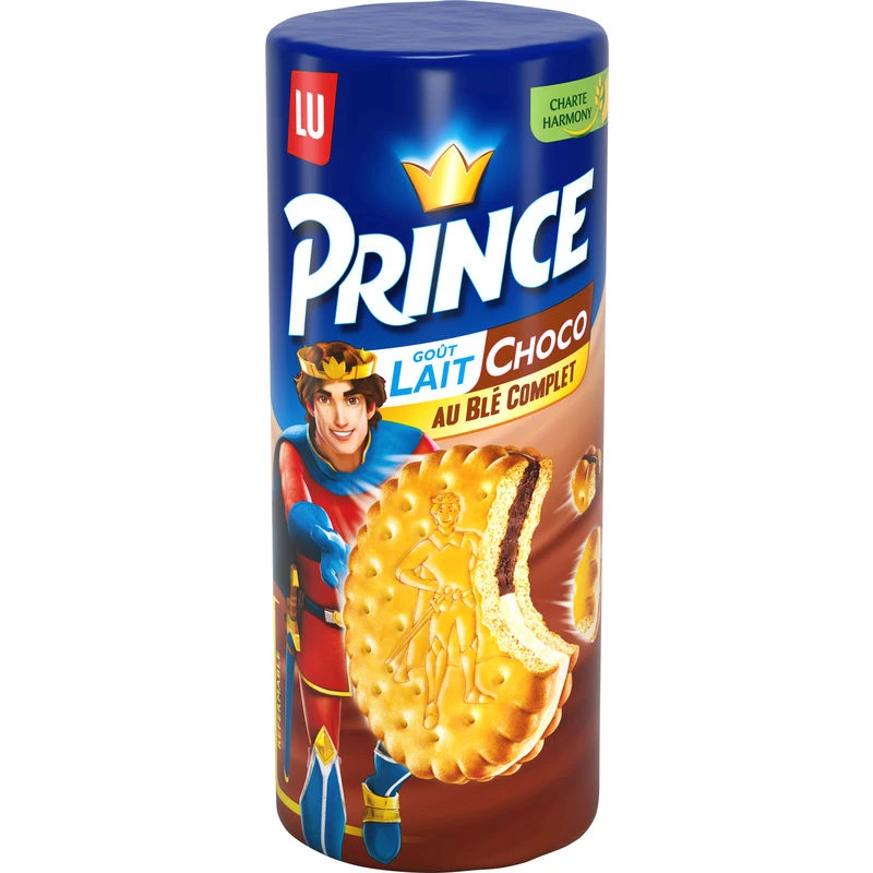 Bánh quy lúa mì nguyên hạt sữa và sô cô la Prince 300g - PRINCE