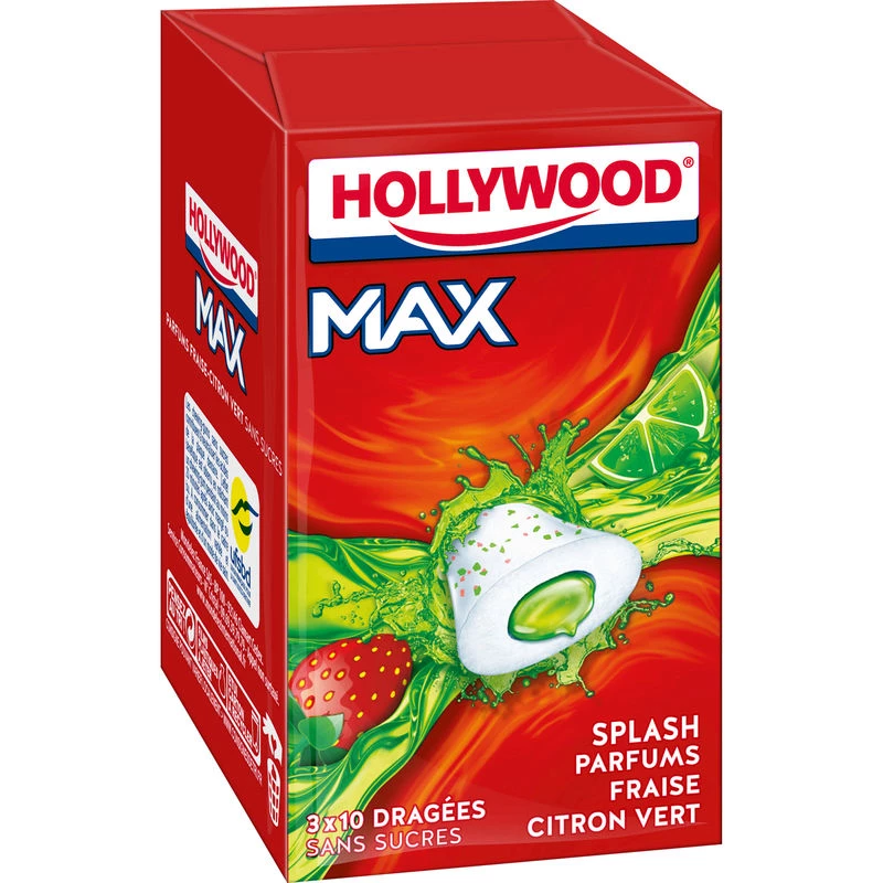 Strawberry/Lime Chewing Gum; 3x10 dredged - HOLLYWOOD