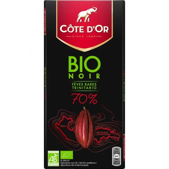 Barra de chocolate amargo orgânico 90g - COTE D'OR