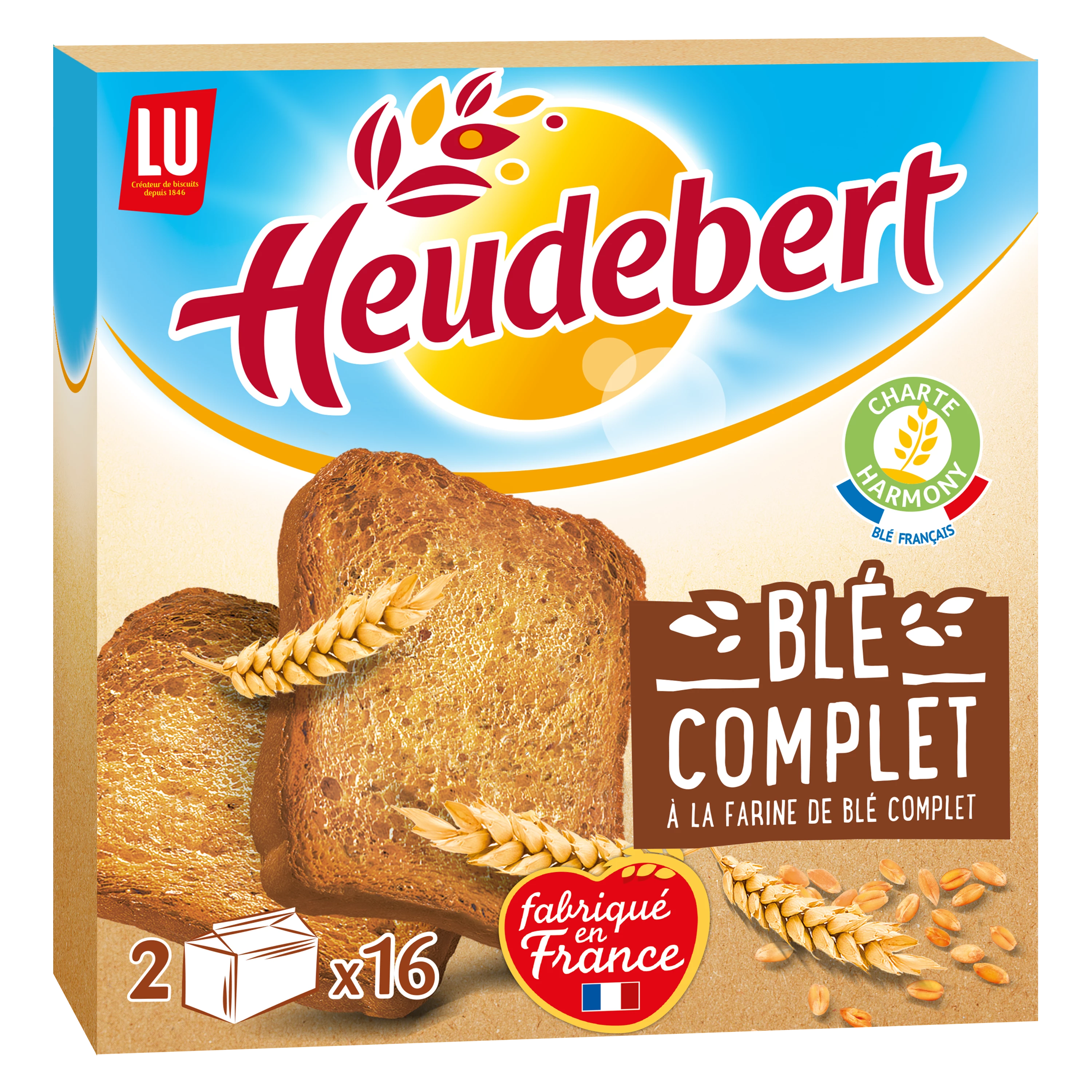 Biscottes blé complet 280g - HEUDEBERT
