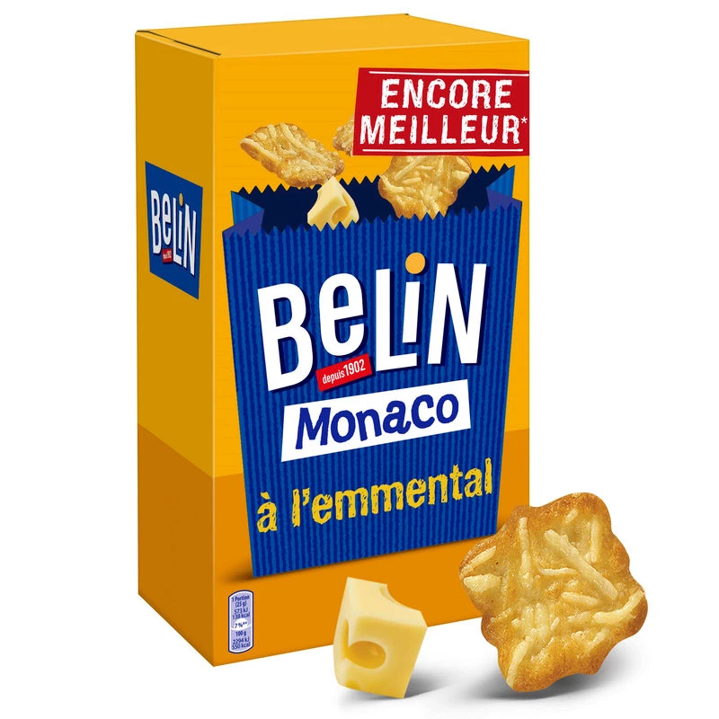 Bánh quy khai vị Monaco Emmental Crackers, 50g - BELIN