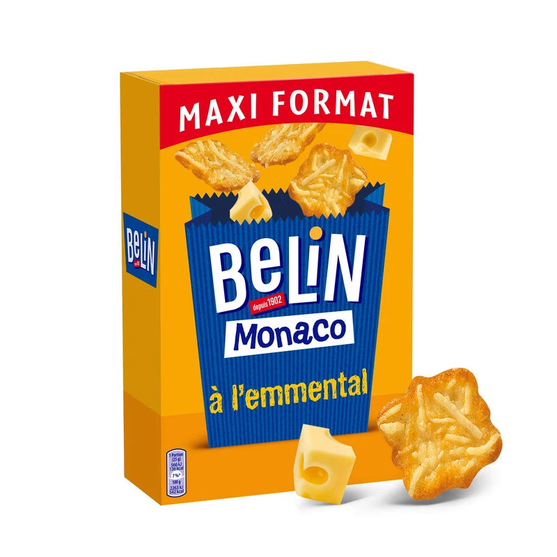 Biscuits Apéritifs Crackers Monaco Emmental, 155g - BELIN