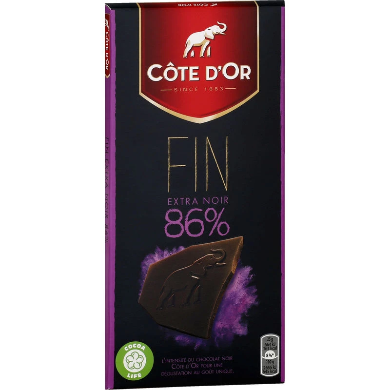 Tablette de chocolat noir fin extra 100g - COTE D'OR