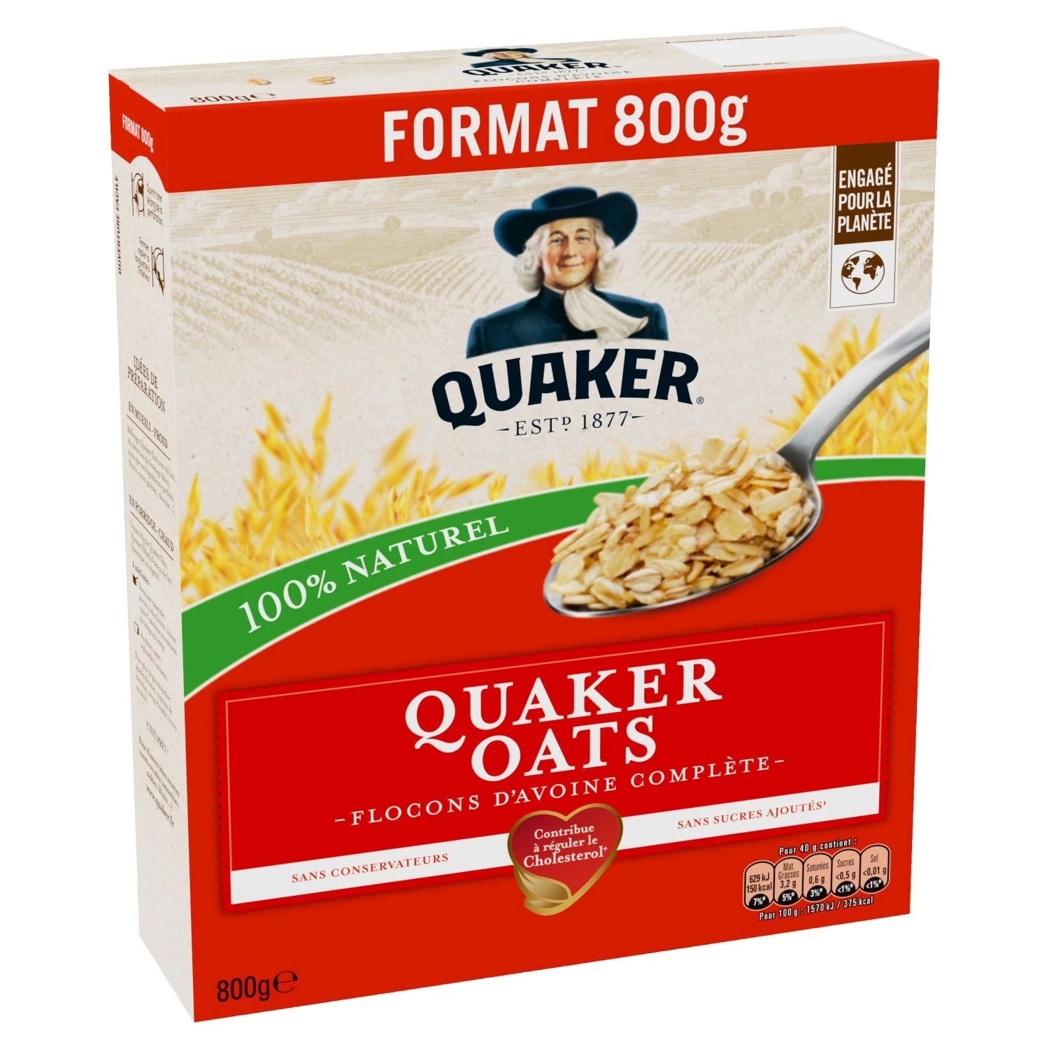 100% Natural Oat Flakes Cereal 800g - QUAKER