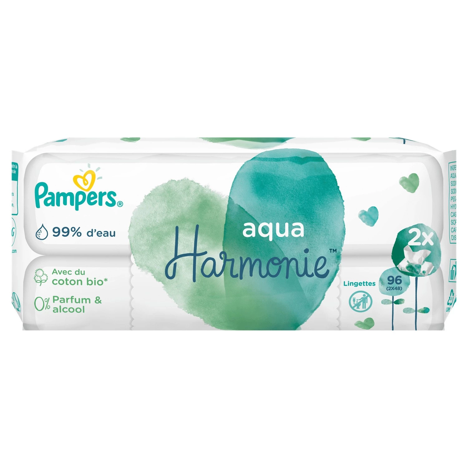 Lingettes aqua harmonie 2x48 - PAMPERS