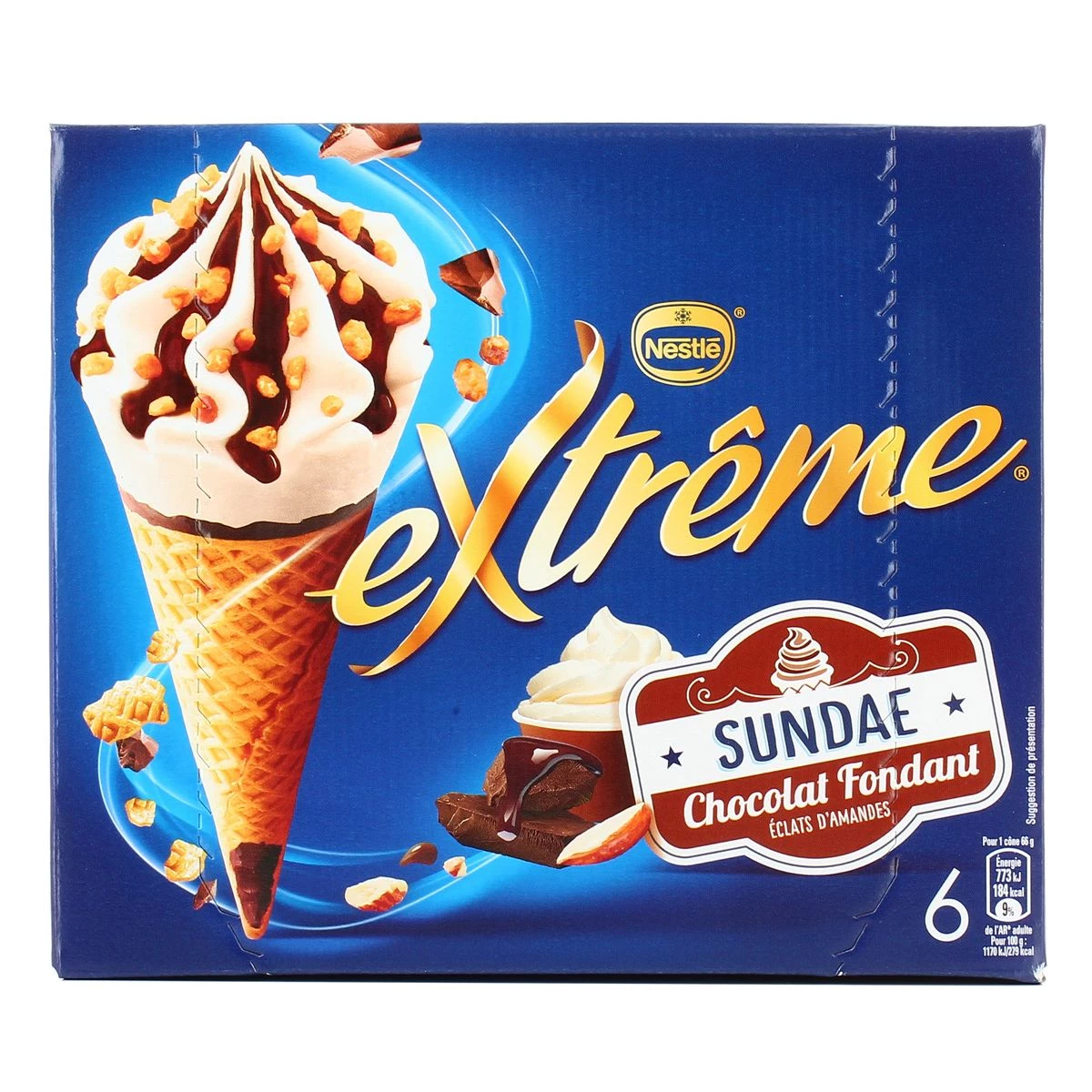 Glace sundae chocolat fondant extrême x6 - NESTLE