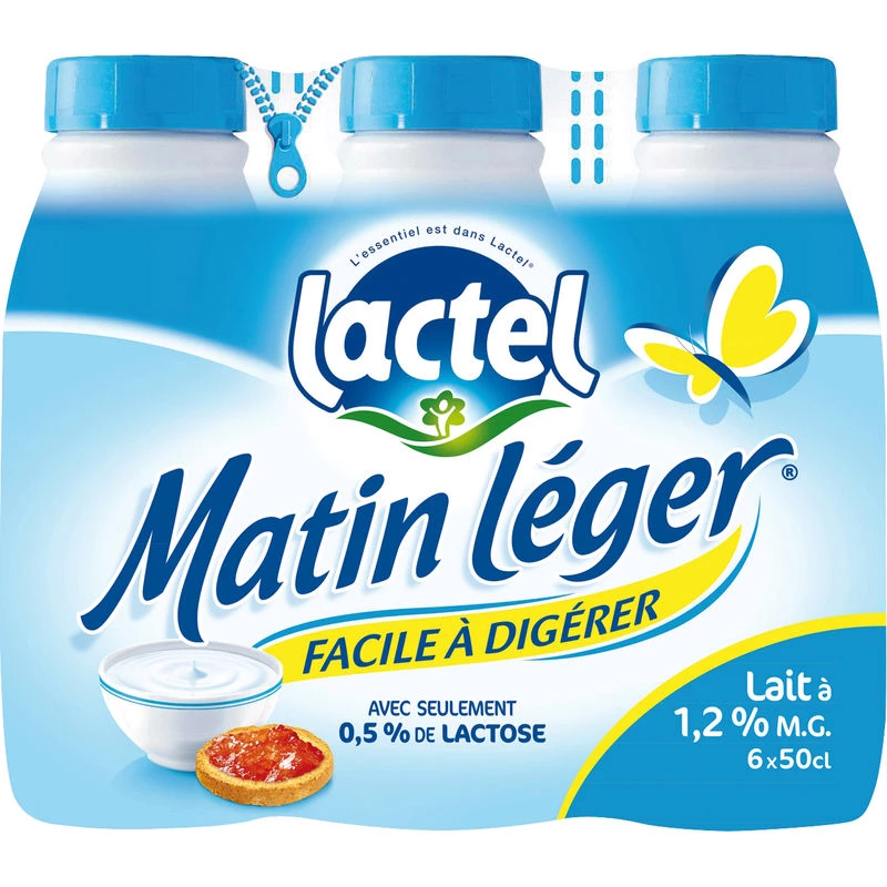 Easy to digest milk 0.5% lactose 6x50cl - LACTEL