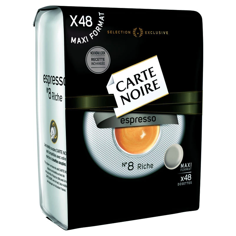 Café espresso n°8 x48 dosettes 336g - CARTE NOIRE