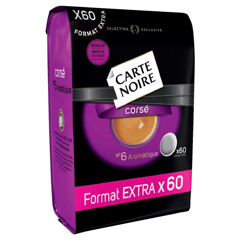 Café corsé n°6 aromatique x60 dosettes 420g - CARTE NOIRE