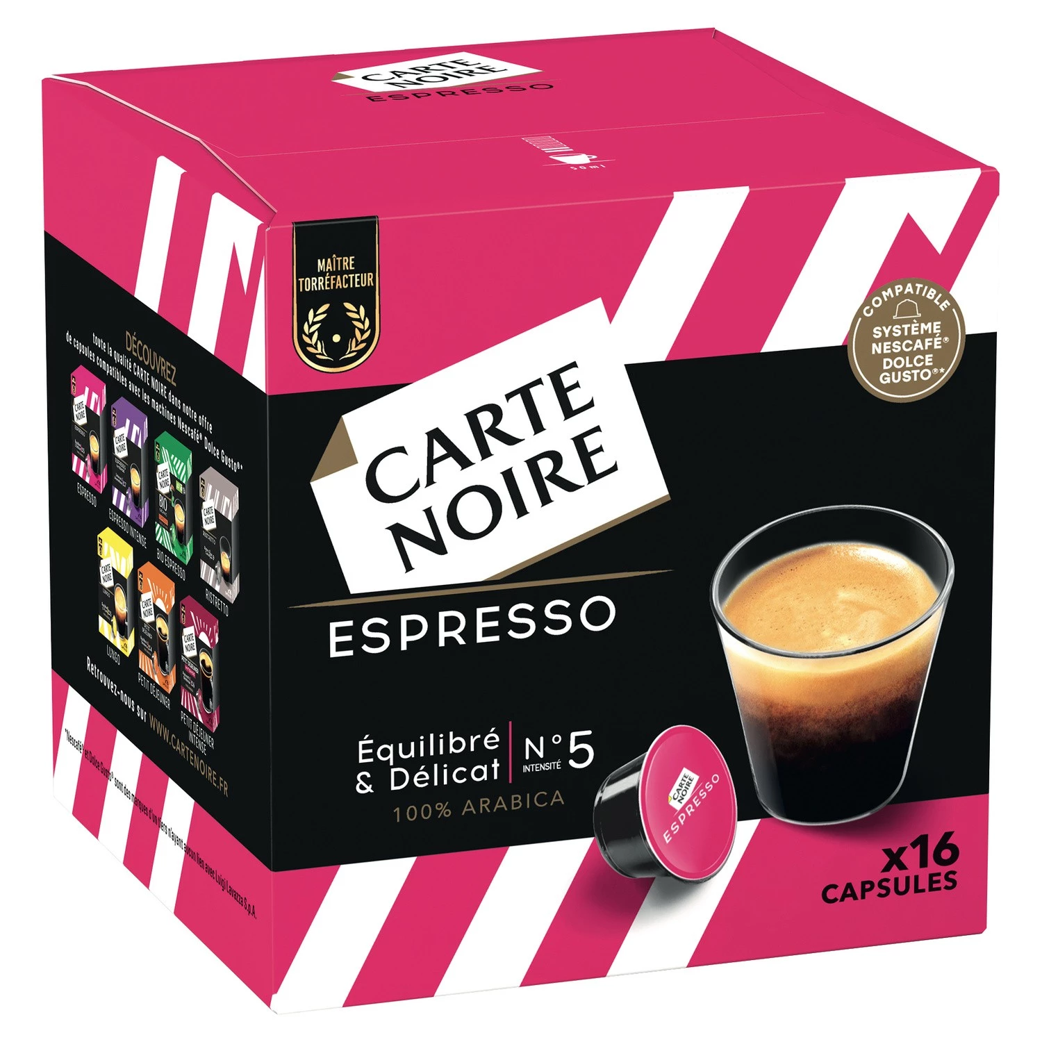 Кофе эспрессо №5 х16 капсул 128г - CARTE NOIRE
