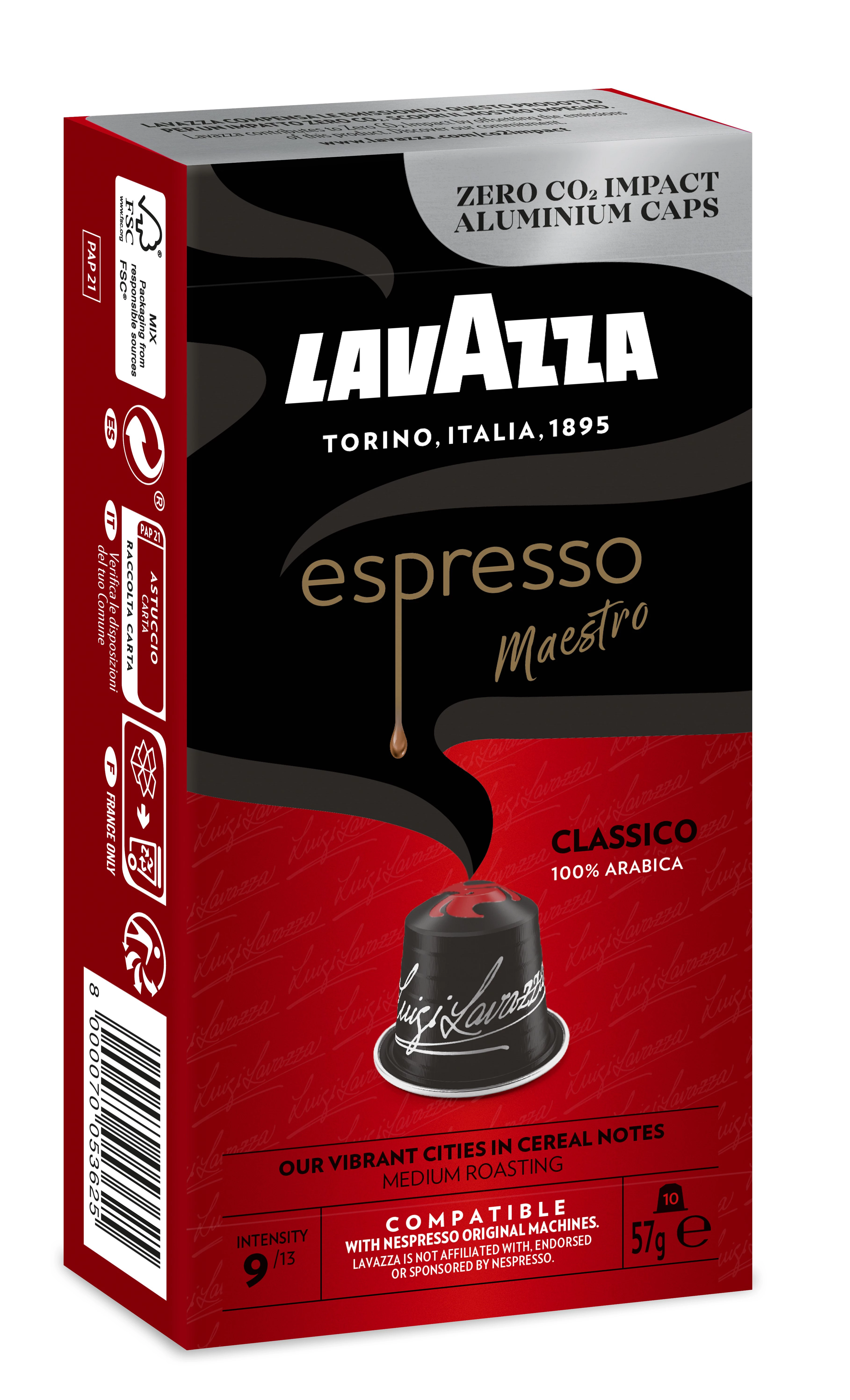 Coffee Capsules X10 Classic Aluminum 55g - LAVAZZA