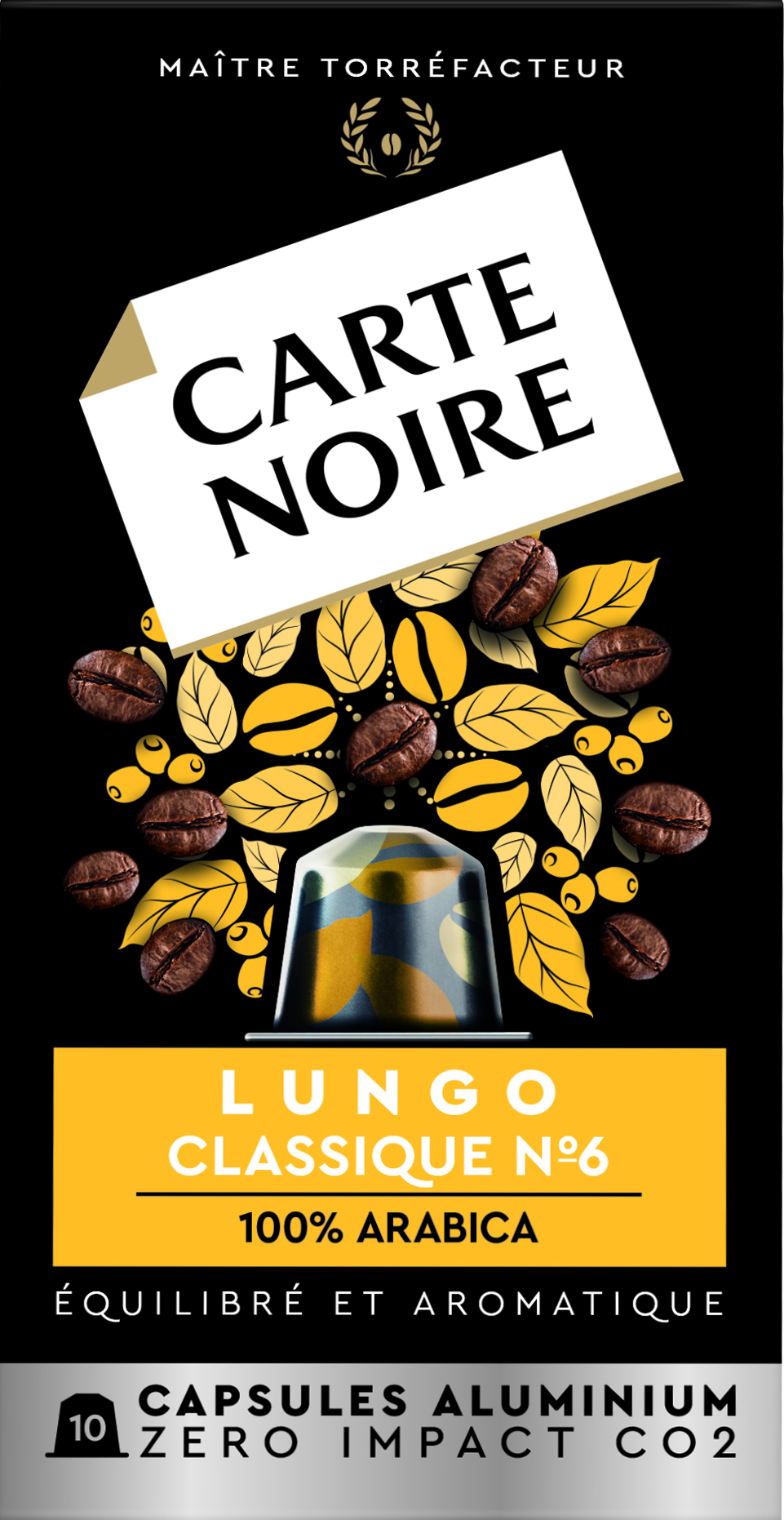 Viên nang Café Espresso Lungo Tương thích Nespresso; x10; 56g - CARTE NOIRE