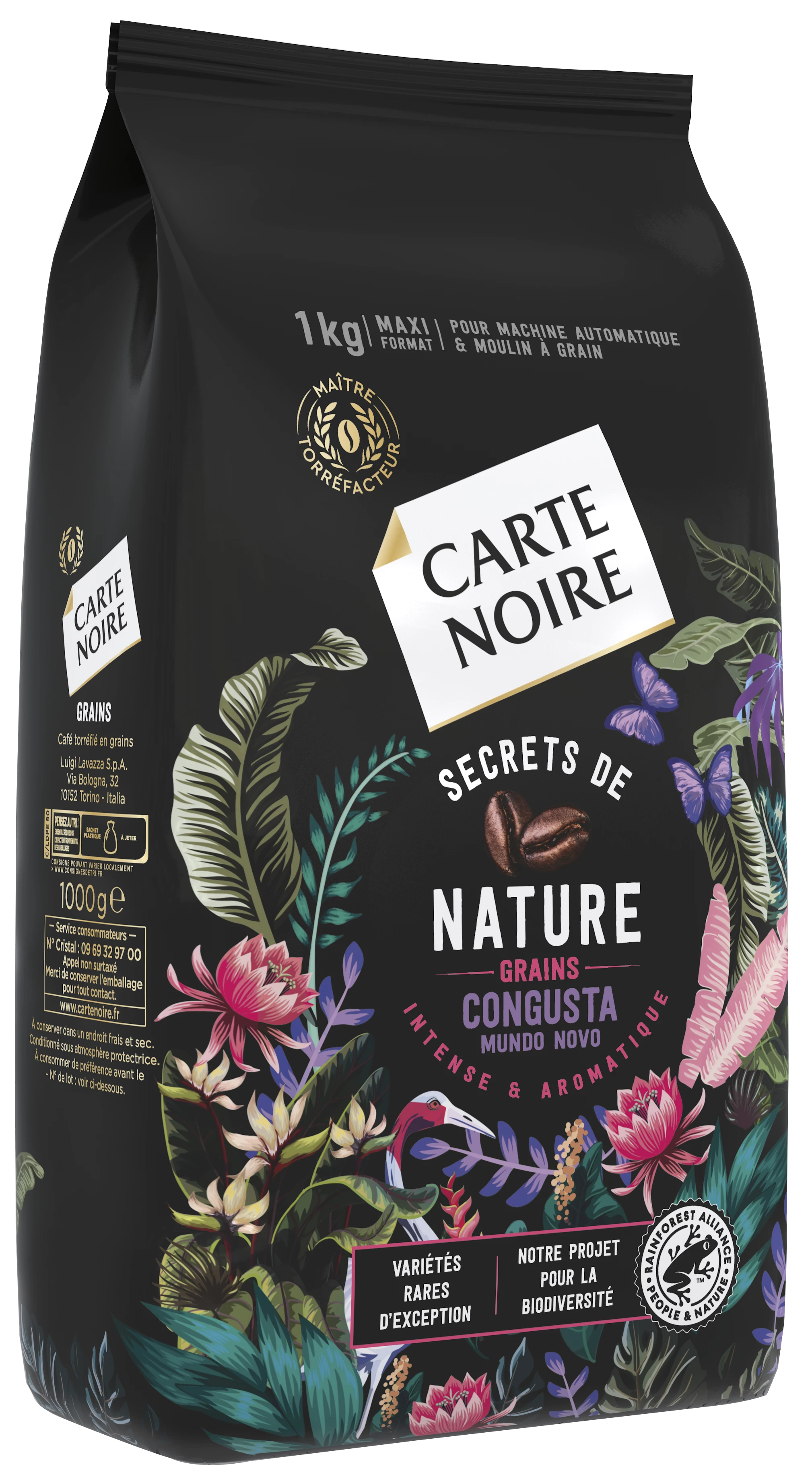 Congusta 強烈で香り豊かなコーヒー豆。 1kg袋 - CARTE NOIRE