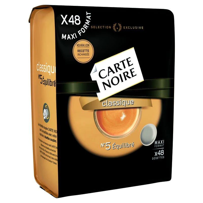 バランスの取れたクラシックコーヒー n°5 x48 ポッド 336g - CARTE NOIRE