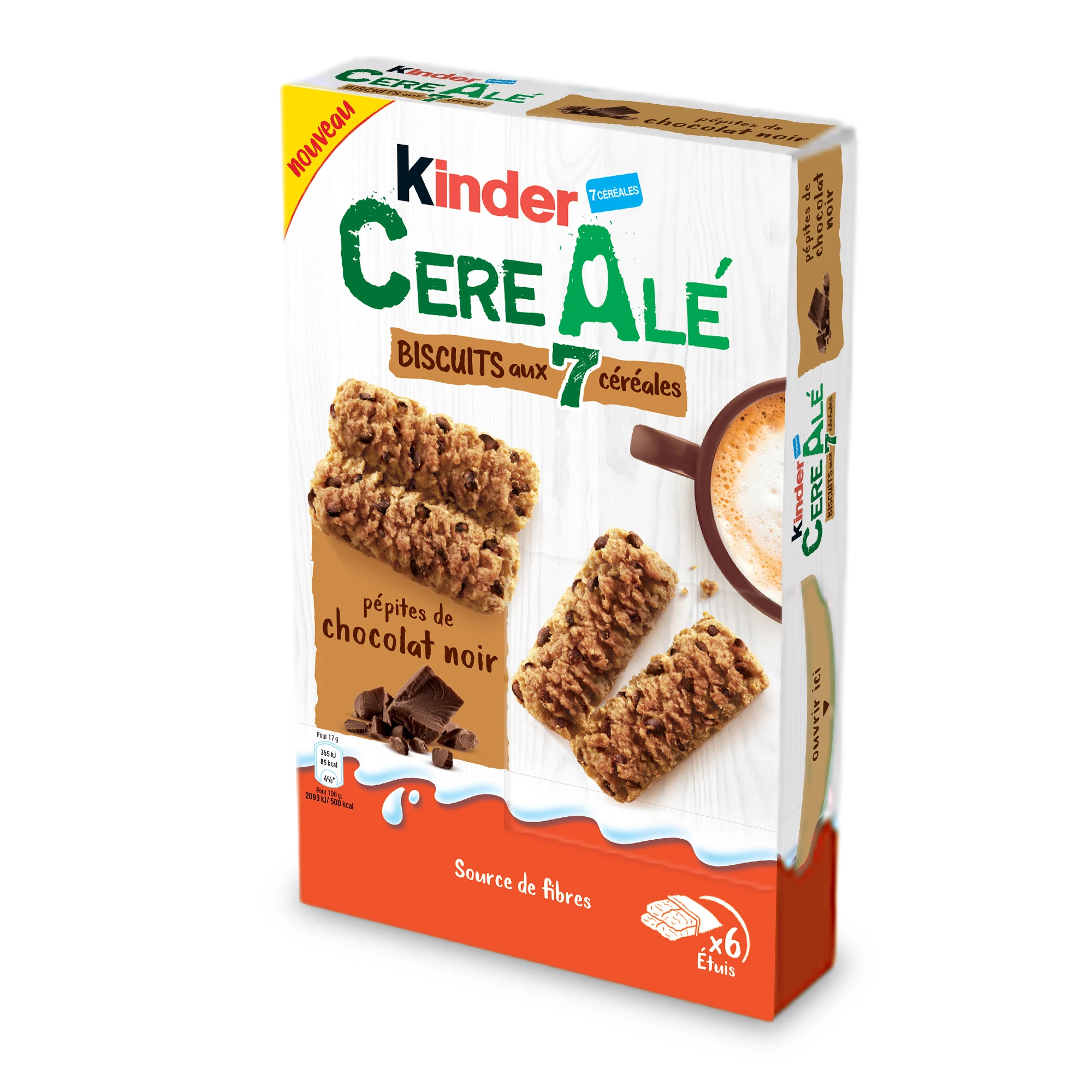 Biscotti ai cereali con gocce di cioccolato 6x34g - KINDER