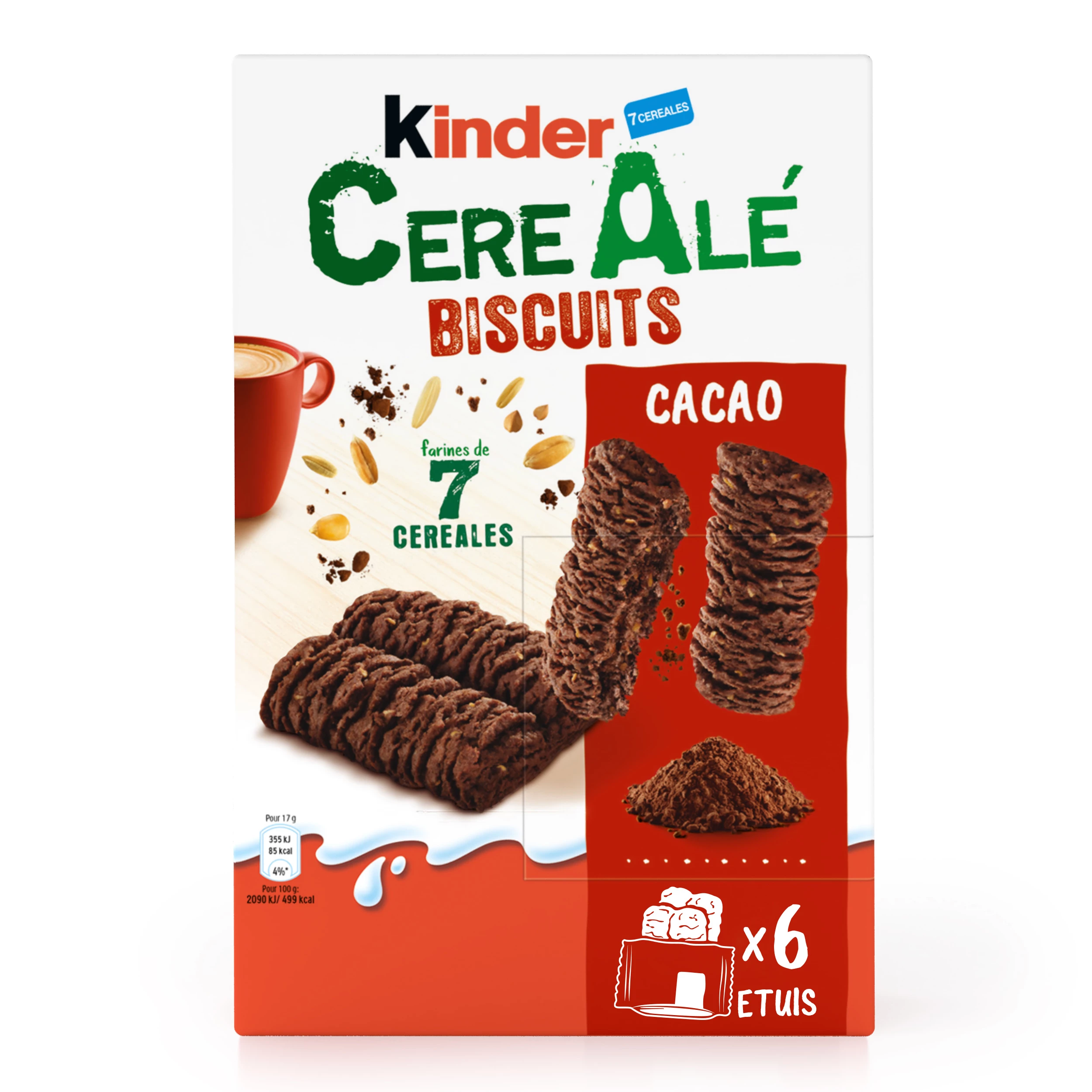 Biscuits  céréales et cacao- 204g - KINDER