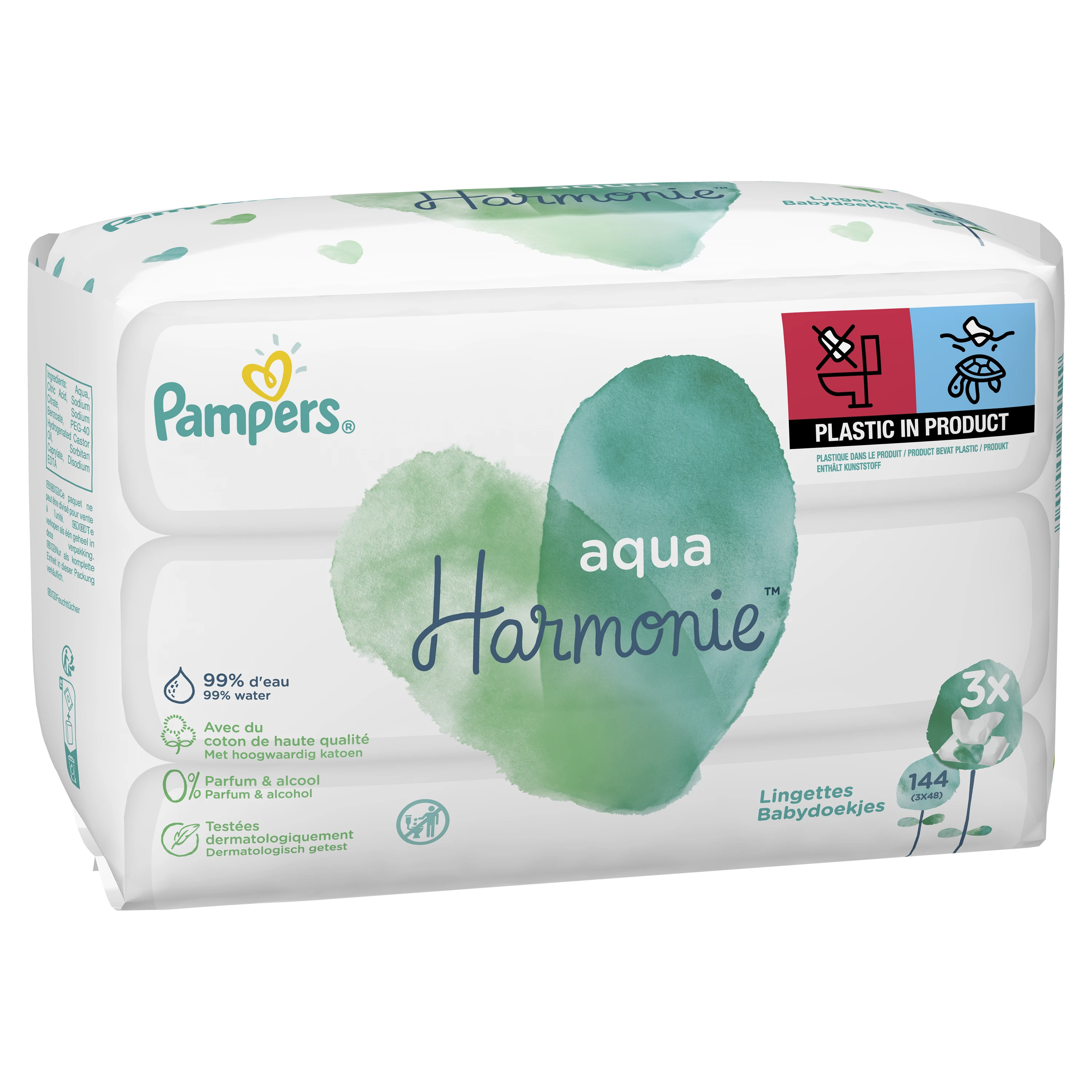 Lingettes aqua harmonie 3x48 - PAMPERS