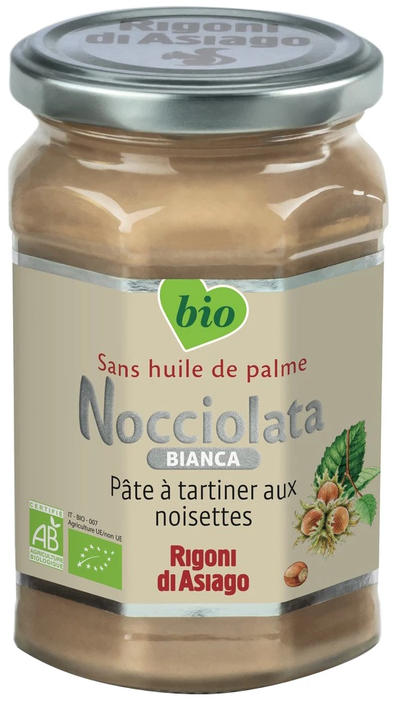 Grossiste Pâte à tartiner aux noisettes Nocciolata bianca Bio, 350g, RIGONI  DI ASIAGO