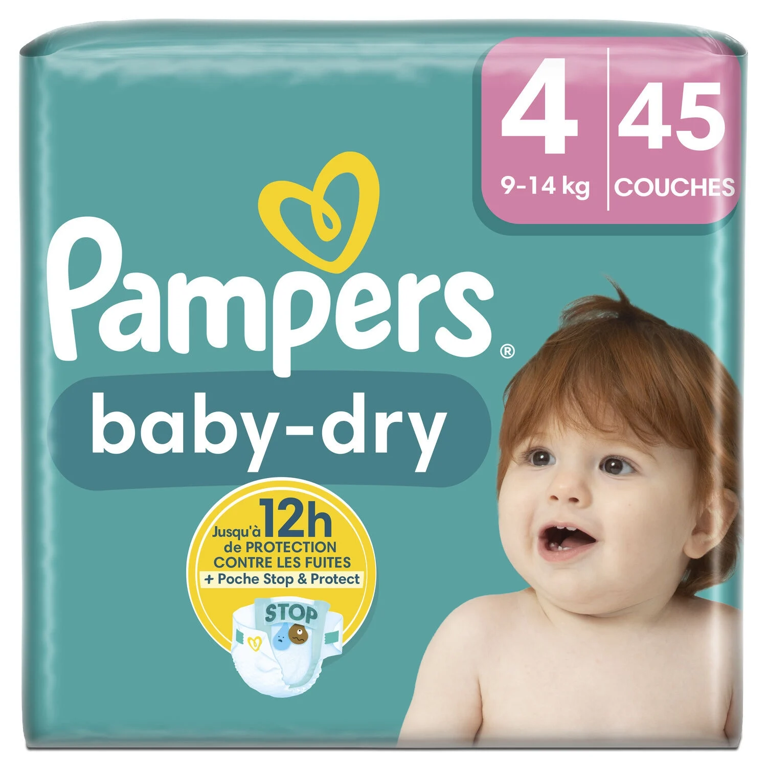 Couches - Culottes Bébé Baby Dry Taille 4, 45 - PAMPERS