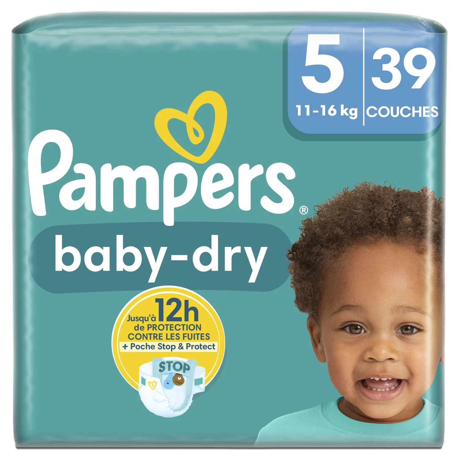 Детские сухие подгузники Baby Dry, размер 5, 39 - PAMPERS