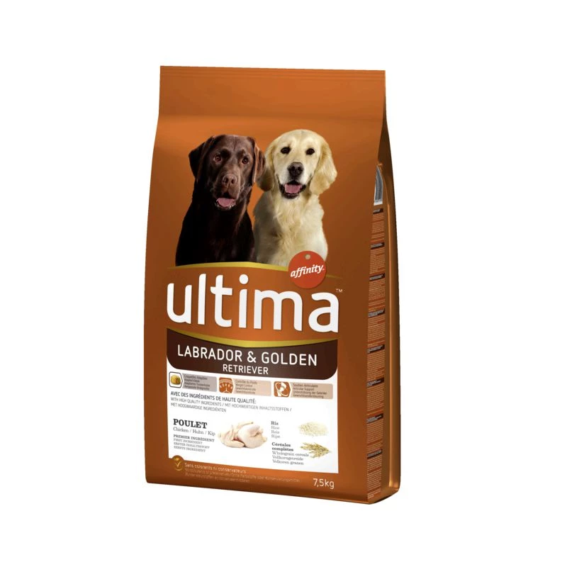 Croquettes pour chien Labrador/Golden Retriever 7,5 kg - ULTIMA