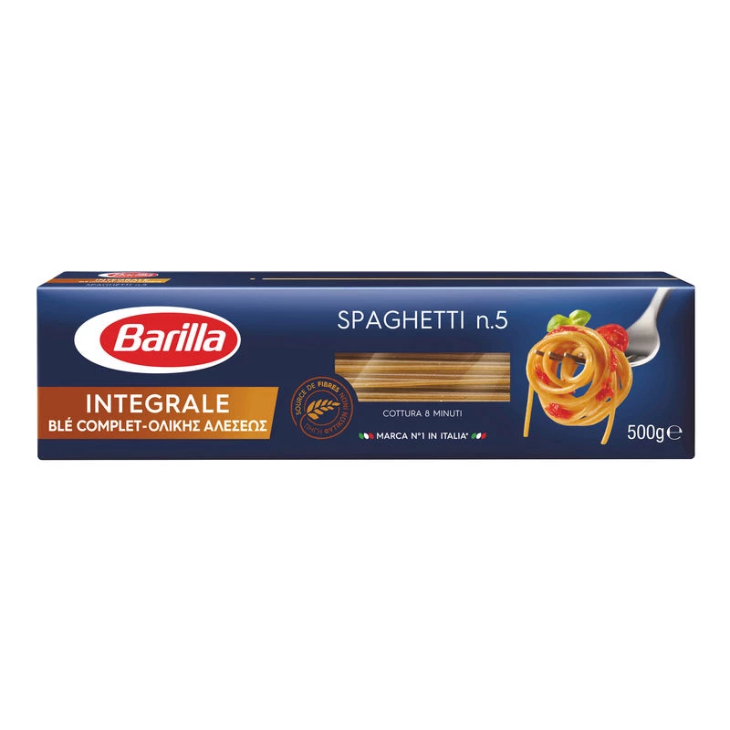 Pasta Espaguetis n°5 con Trigo Integral, 500g - BARILLA