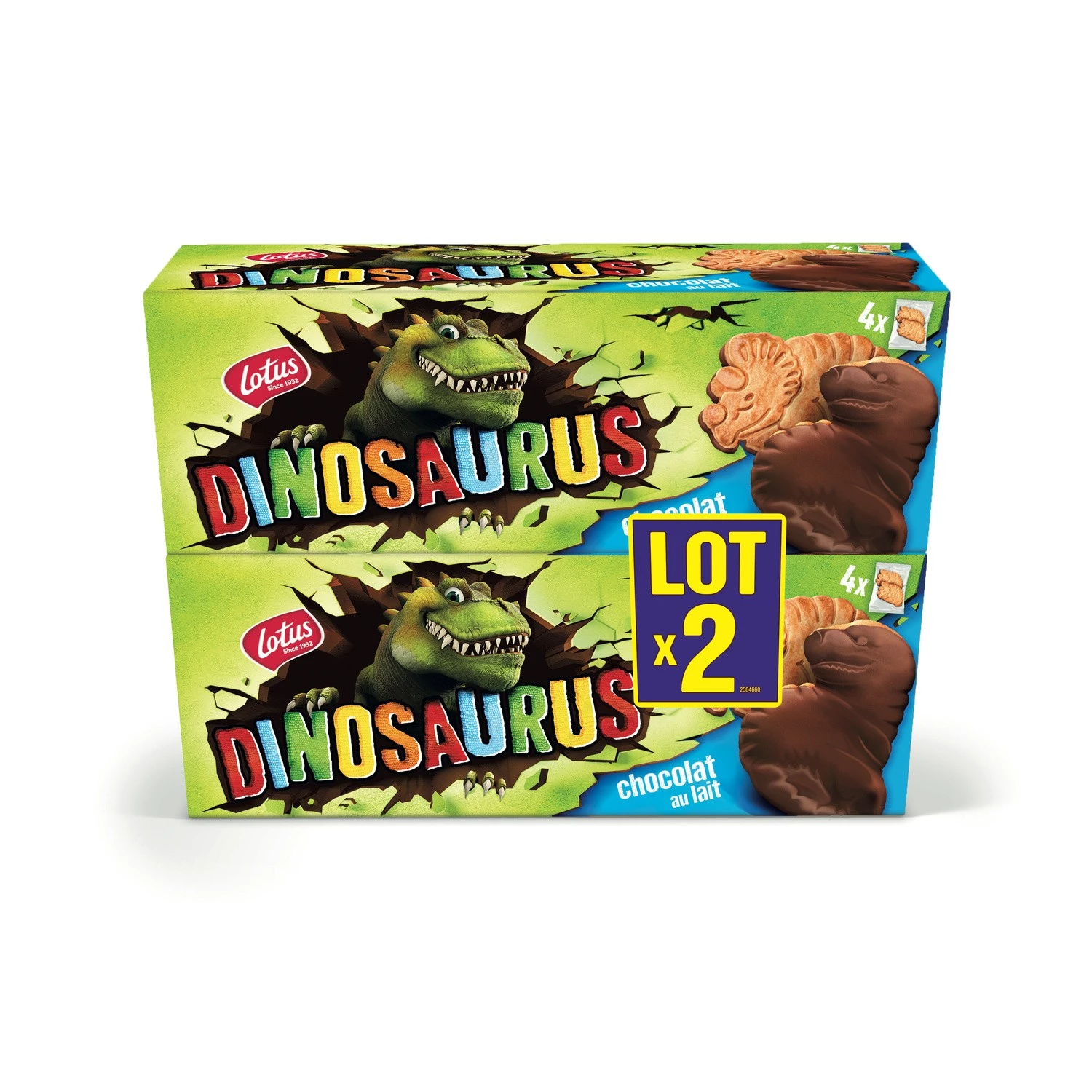 Dinosaurus milk chocolate biscuits Family Size 2x225g - LOTUS