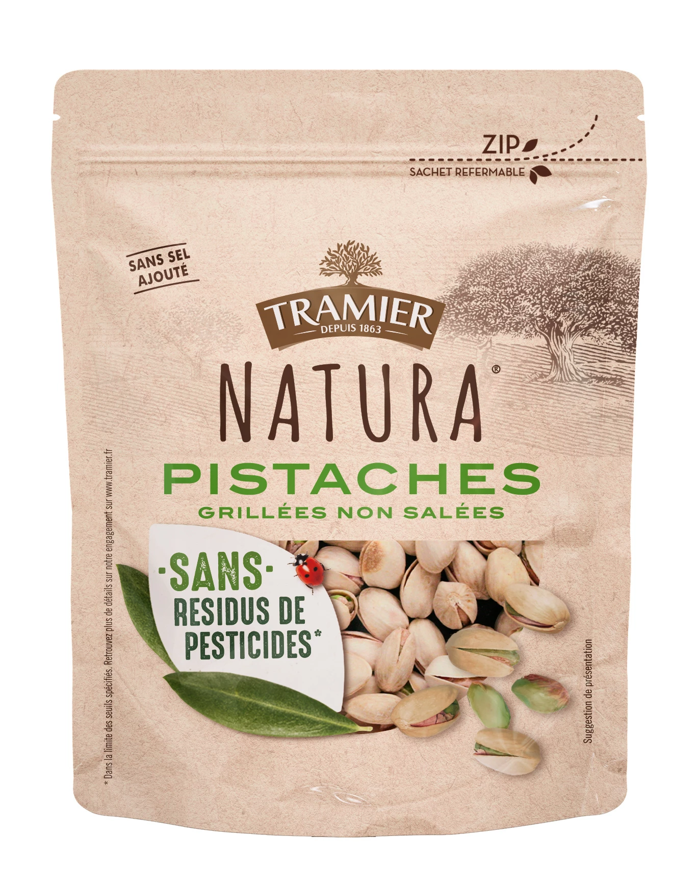 Roasted Unsalted Pistachios, 160g - TRAMIER