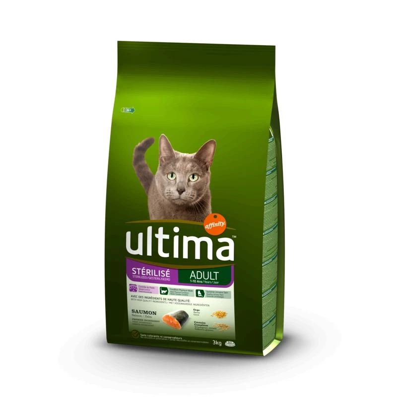 Alimento per gatti adulti salmone/orzo 3kg - ULTIMA
