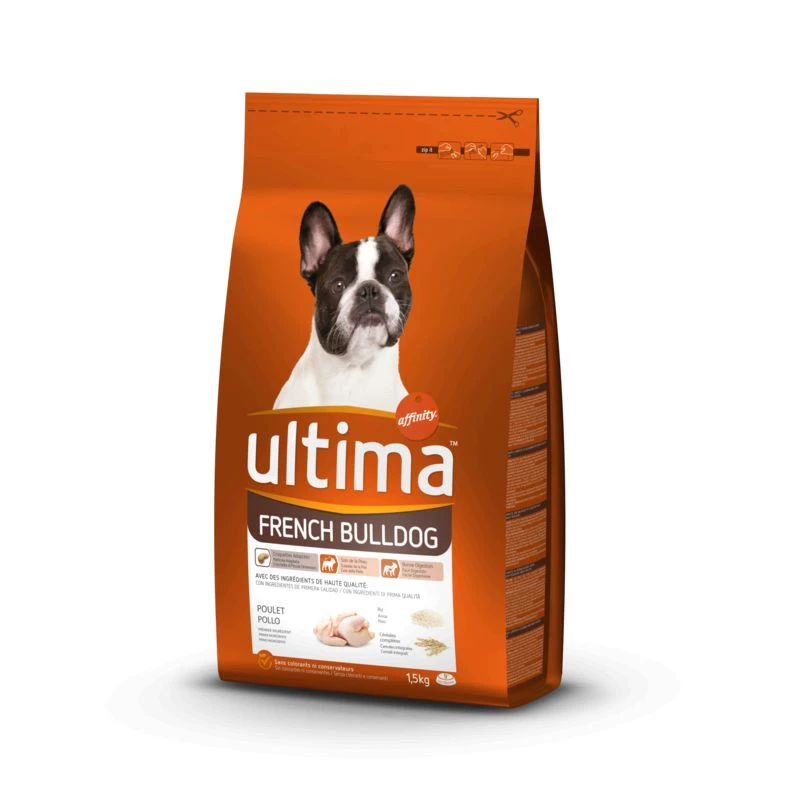 Dry food for adult dogs French Bulldogs 1.5 kg - ULTIMA
