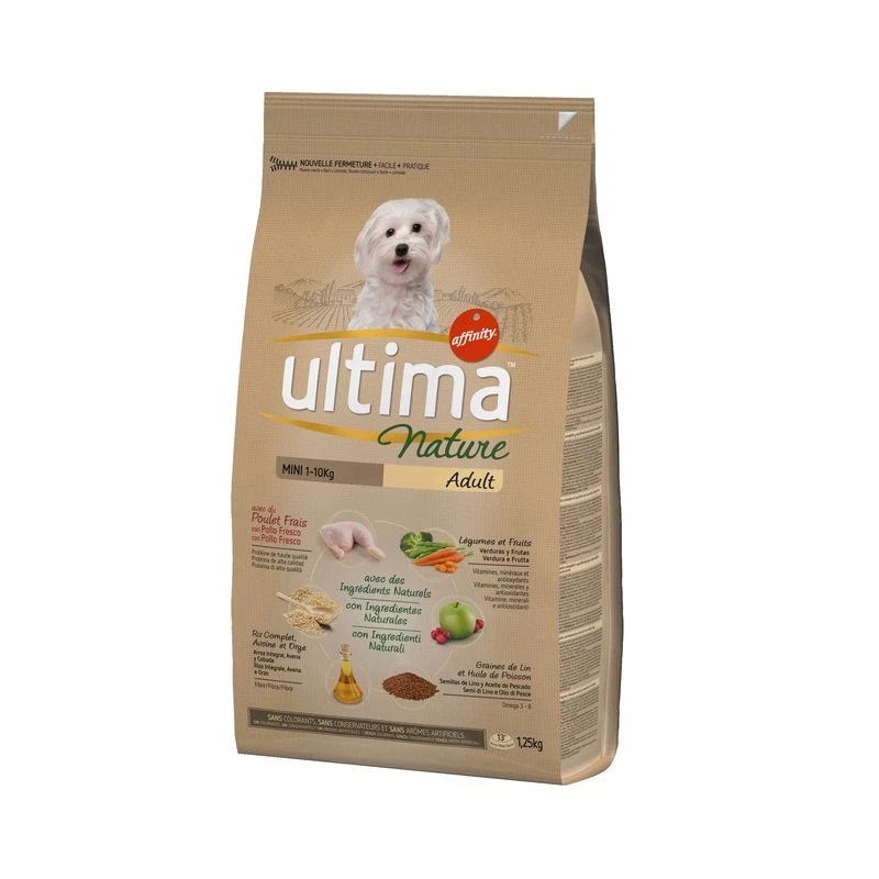 Croquettes pour chien poulet chiens 1-10 kg sac de 1,25 kg - ULTIMA