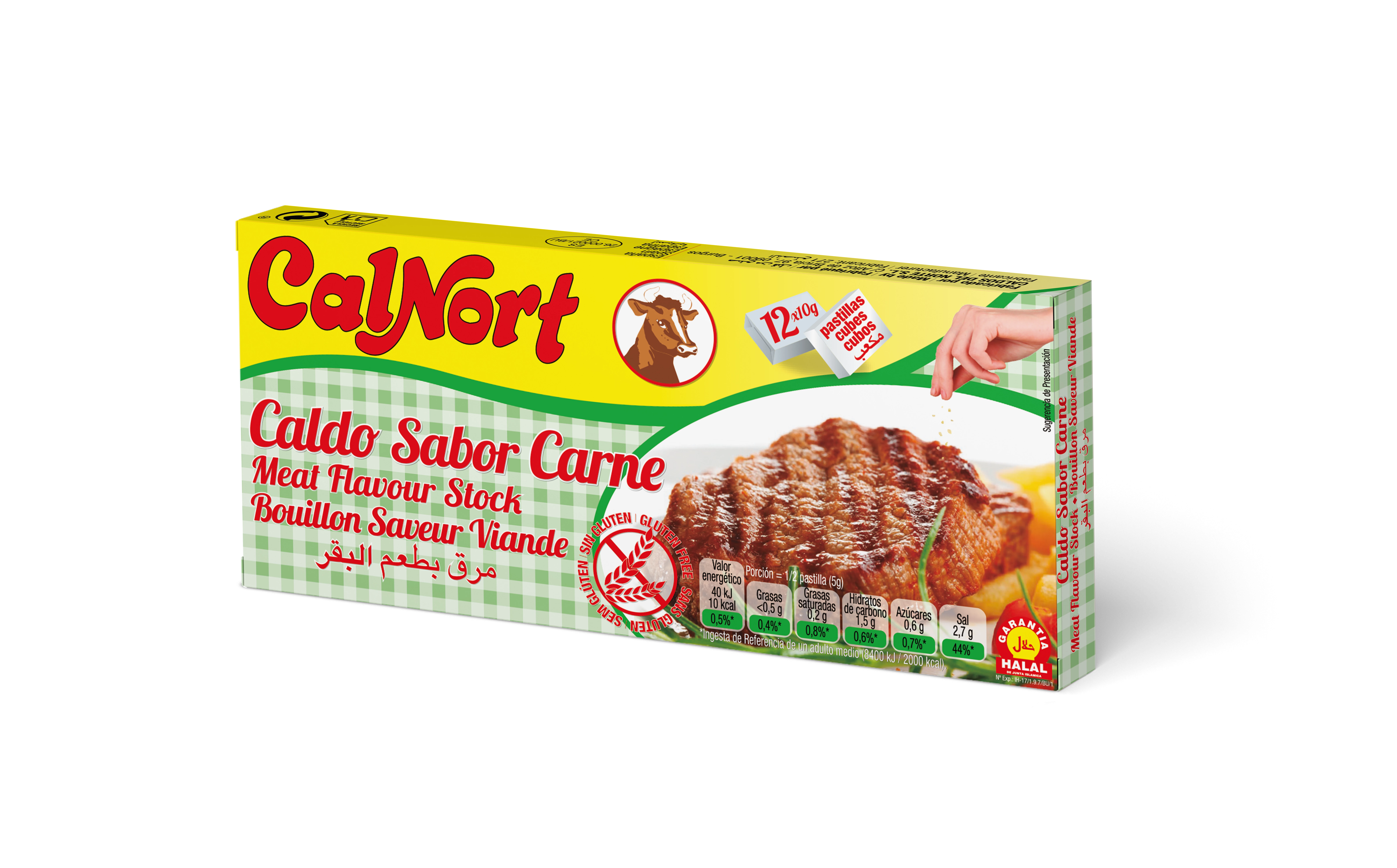 مرق نكهة لحم بقري مكعبات 12 مكعب - CALNORT